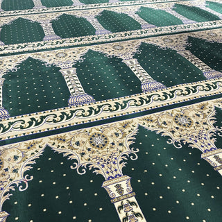 DUBAI GreenOasis™ Masjid Carpet: Islamic Arch Design for Sacred Spaces