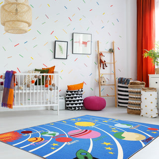 Area Rugs,Kids Play Rug Planets Educational Non Slip Rubber Back Stain Resistant Durable,MUSALLA® Masjid Mosque Carpets Prayer Runner Rugs