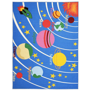 Area Rugs,Kids Play Rug Planets Educational Non Slip Rubber Back Stain Resistant Durable,MUSALLA® Masjid Mosque Carpets Prayer Runner Rugs