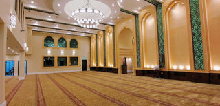 MALIKA Golden Aura™ Masjid Carpet: Majestic Simplicity for Sacred Spaces