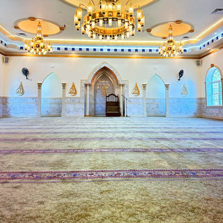 MALIKA GoldenAura™ Masjid Carpet: Majestic Simplicity for Sacred Spaces