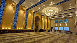 MALIKA Golden Aura™ Masjid Carpet: Majestic Simplicity for Sacred Spaces