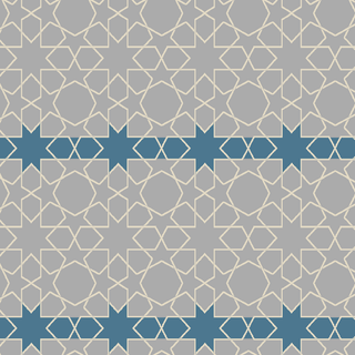 MECCA StarlitSanctuary™ Mosque Carpet: Gray Elegance with Islamic Stars