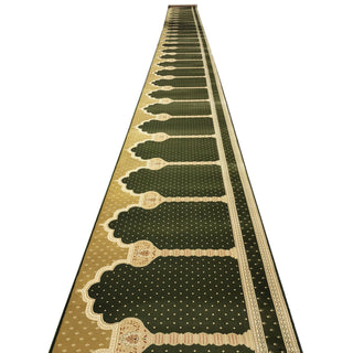 Musalla MADINA Green Thick Muslim Prayer Runner Rug - Customizable Size