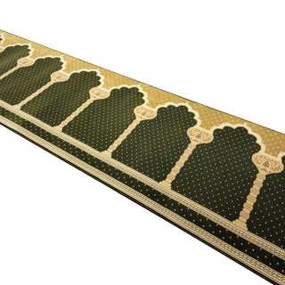 Musalla MADINA Green Thick Muslim Prayer Runner Rug - Customizable Size
