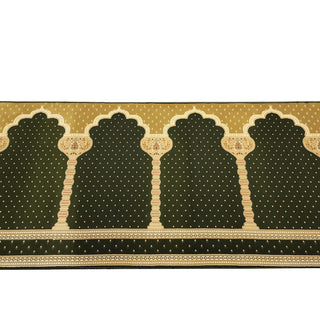 Musalla Premium Quality Muslim Prayer Runner Rug for 4-Person, available in Blue, Green, Red