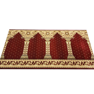 Musalla Premium Quality Muslim Prayer Runner Rug for 4-Person, available in Blue, Green, Red
