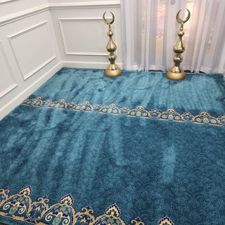 OMAR Sky Blue Mosque Masjid Carpet Wall-to-Wall