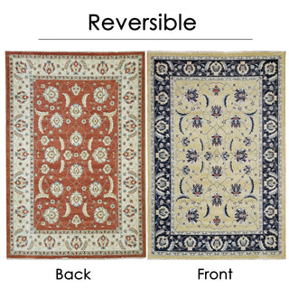 Reversible Hand Made Silky Chenille Yarn Persian Mahal Area Rug 5'3'' x 7'3'' - 5X8 Area