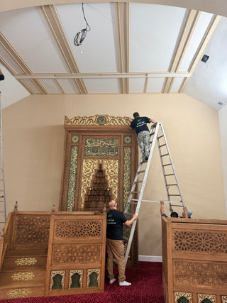 CUSTOM MADE Handcrafted Turkish Oak Wooden Mihrab Complete Set | Fast USA Shipping