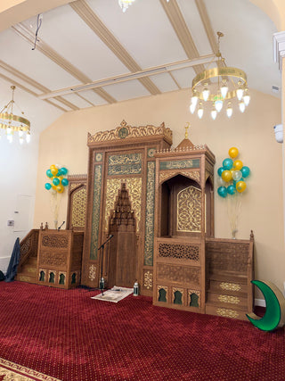 CUSTOM MADE Handcrafted Turkish Oak Wooden Mihrab Complete Set | Fast USA Shipping