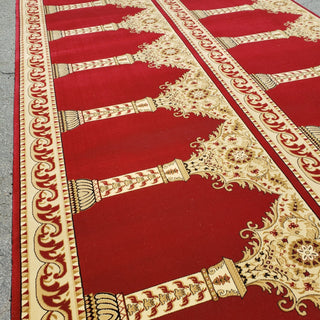 Mosque Carpets,AQSA Royal Maroon™ Arch Masjid Carpet: Majestic Design for Sacred Spaces,Mosque Carpet USA