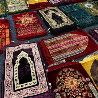 Prayer Mats,Assorted Velvet Sajjada Prayer Rugs Set (5 pcs) | Made in Turkey,Mosque Carpet USA