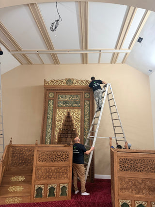 Wooden Sets,CUSTOM MADE Handcrafted Turkish Oak Wooden Mihrab Complete Set | Fast USA Shipping,Mosque Carpet USA