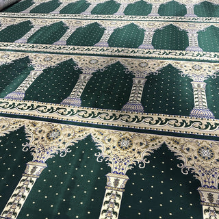 DUBAI GreenOasis™ Masjid Carpet: Islamic Arch Design for Sacred Spaces