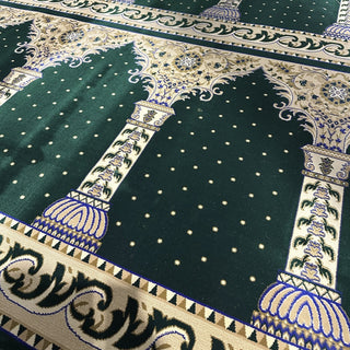 DUBAI GreenOasis™ Masjid Carpet: Islamic Arch Design for Sacred Spaces