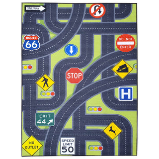 Area Rugs,Kids Area Rug Traffic Signs Educational Non Slip Rubber Back Stain Resistant,MUSALLA® Masjid Mosque Carpets Prayer Runner Rugs