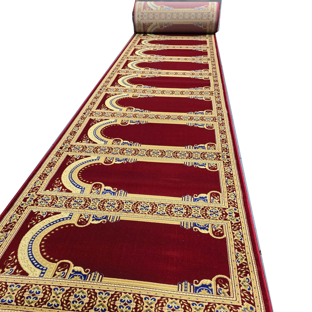 Lightweight Custom-Size Masjid Prayer Rug Runner: MUSALLA® Persian Red ...