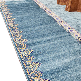 Runner Rugs,Lightweight Masjid Carpet Prayer Rug Runner: MUSALLA® Omar Blue,MUSALLA® Masjid Mosque Carpets Prayer Runner Rugs