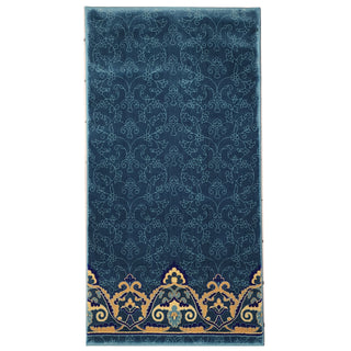 Musalla Individual Single Person Blue Prayer Rug Mat with Heavy Mosque Carpeting Quality, Blue