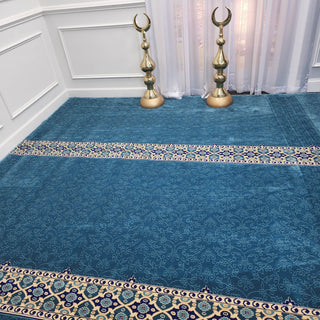 NOOR Divine Ease™ Sky Blue Mosque Carpet: Classic Elegance in Simple Design