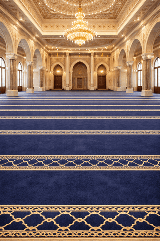 Mosque Carpets,QADAR ™ Navy Blue Masjid Carpet | Premium Mosque Prayer Carpet USA,MUSALLA® Masjid Mosque Carpets Prayer Runner Rugs
