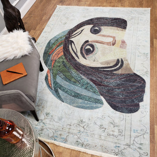 Area Rugs,Serica Museum Quality Area Rug Faux Silk Zeugma,Mosque Carpet USA