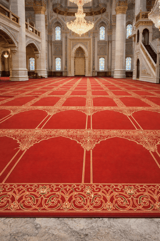 Mosque Carpets,SHAH ™ Maroon Masjid Carpet | Premium Mosque Prayer Carpet USA,MUSALLA® Masjid Mosque Carpets Prayer Runner Rugs